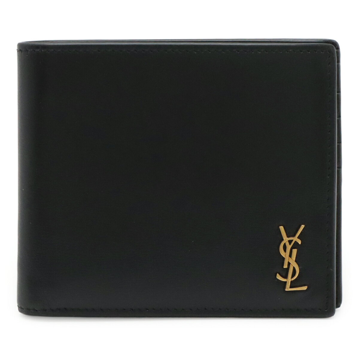 R*u様 ✨美品✨Saint Laurent ブラック 二つ折り財布 エンボス加 SAINT LAURENT サンローラン 財布 ウォレット 折りたたみ財布
