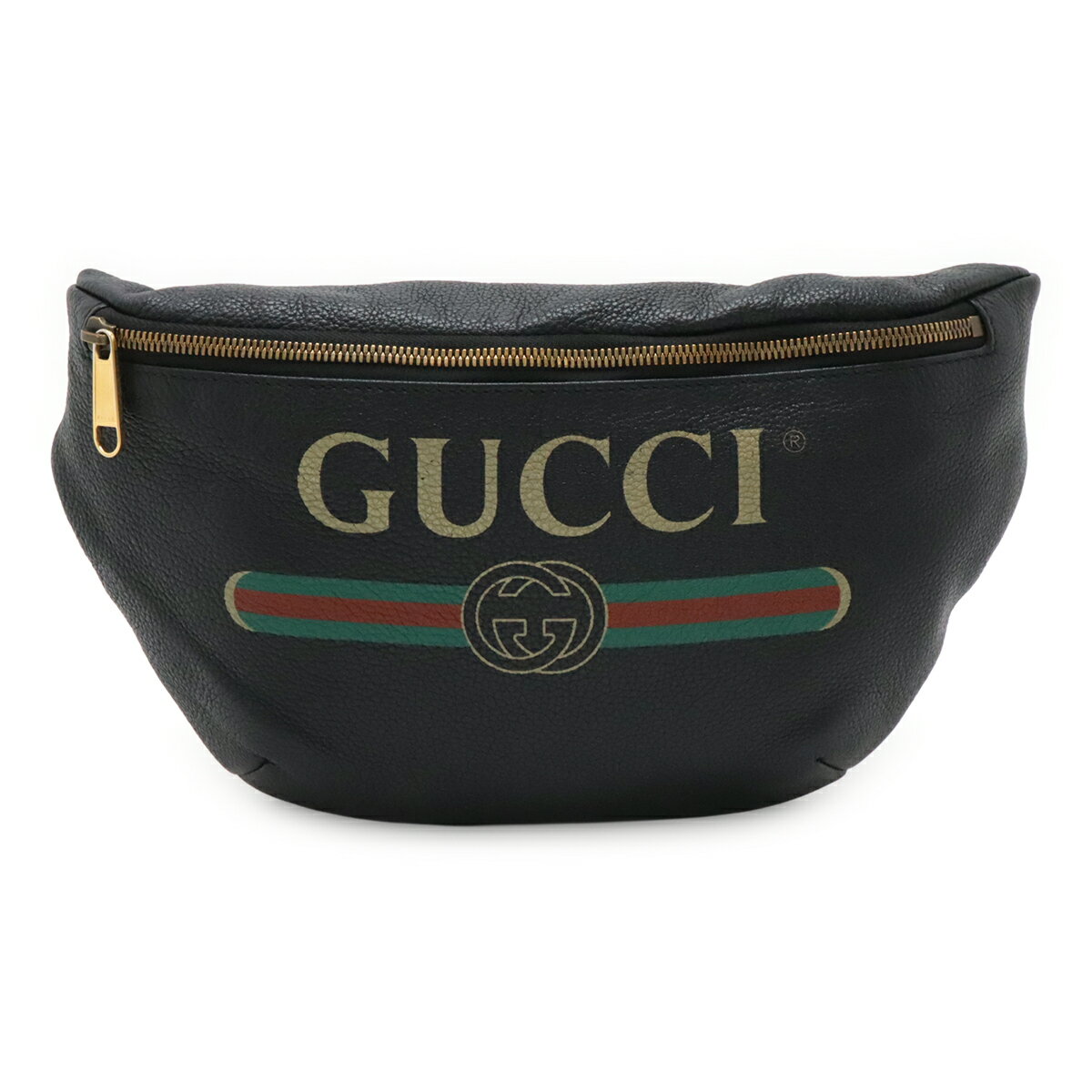 Rakuten - GUCCI グッチ グッチプリント シェリーライン ベルトバッグ ボディバッグ ウエストポーチ レザー ピンク グリーン レッド ゴールド金具 530412 【中古】