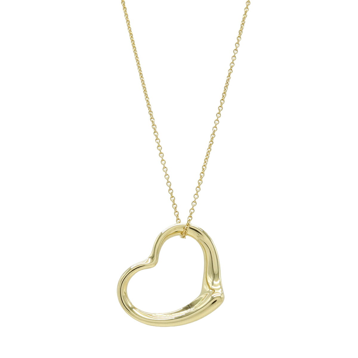 Red Coral - TIFFANY&Co. ティファニー エルサペレッティ オープンハート ネックレス ペンダント K18YG 750YG イエローゴールド 【中古】