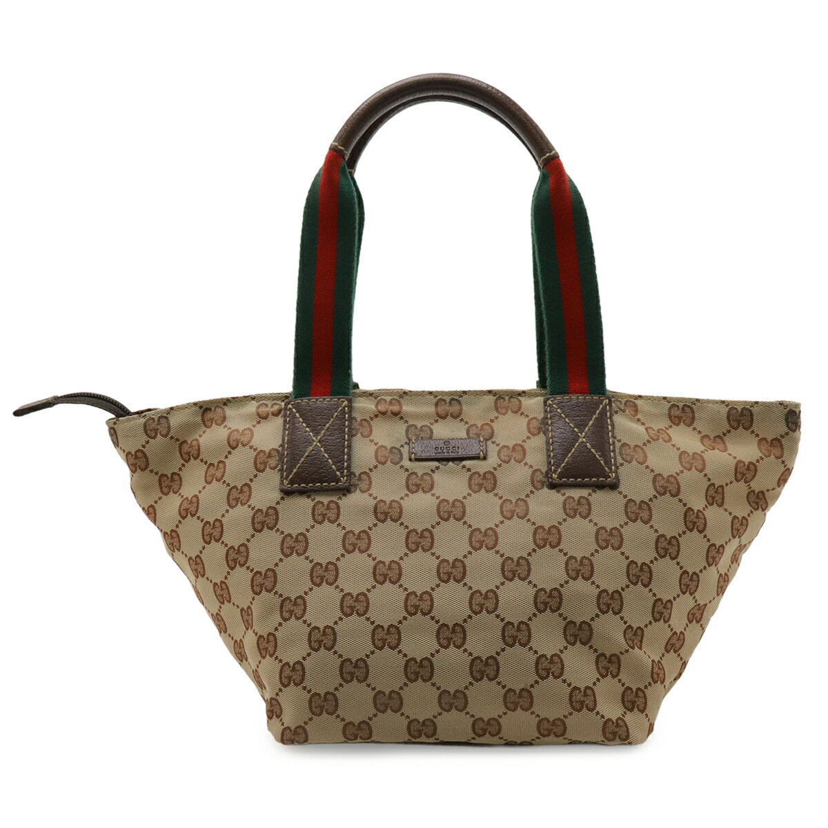 乐天商城 - GUCCI グッチ GGナイロン シェリーライン トートバッグ ミニトート ショルダーバッグ ナイロンキャンバス レザー ベージュ ダークブラウン 131228 【中古】