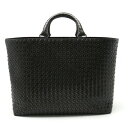 【バッグ】BOTTEGA VENETA ボッテガ ヴェネタ ボッテガベネタ イントレチャート トートバッグ ラージトート ハンドバッグ ブラック 黒 【中古】