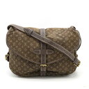 【バッグ】LOUIS VUITTON ルイ ヴィトン モノグラムミニラン ソミュール30 ショルダーバッグ 斜め掛け キャンバス レザー エベヌ 茶 ブラウン M95227 【中古】