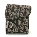 Christian Dior クリスチャン ディオール トロッター サドル ベルトポーチ ウエストポーチ シガレットケース キャンバス レザー ネイビー 【中古...