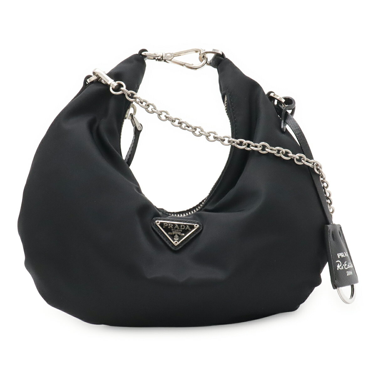 Rakuten - PRADA プラダ トライアングルロゴ チェーンショルダーバッグ ナイロン レザー NERO ブラック Re Edition 2006 国内ブティック購入品 1BH172 【中古】