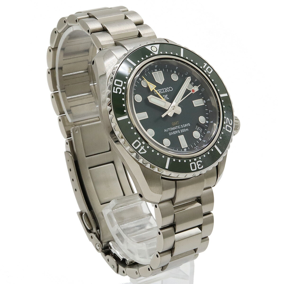 SEIKO セイコー PROSPEX プロスペックス ダイバースキューバGMT グリーン文字盤 メンズ AT オートマ 腕時計 6R54-00D0 SBEJ009 【中古】