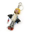PRADA プラダ ロボット キーホルダー バッグチャーム キーリング レザー イエロー ブラック ホワイト マルチカラー シルバー金具 【中古】(4)