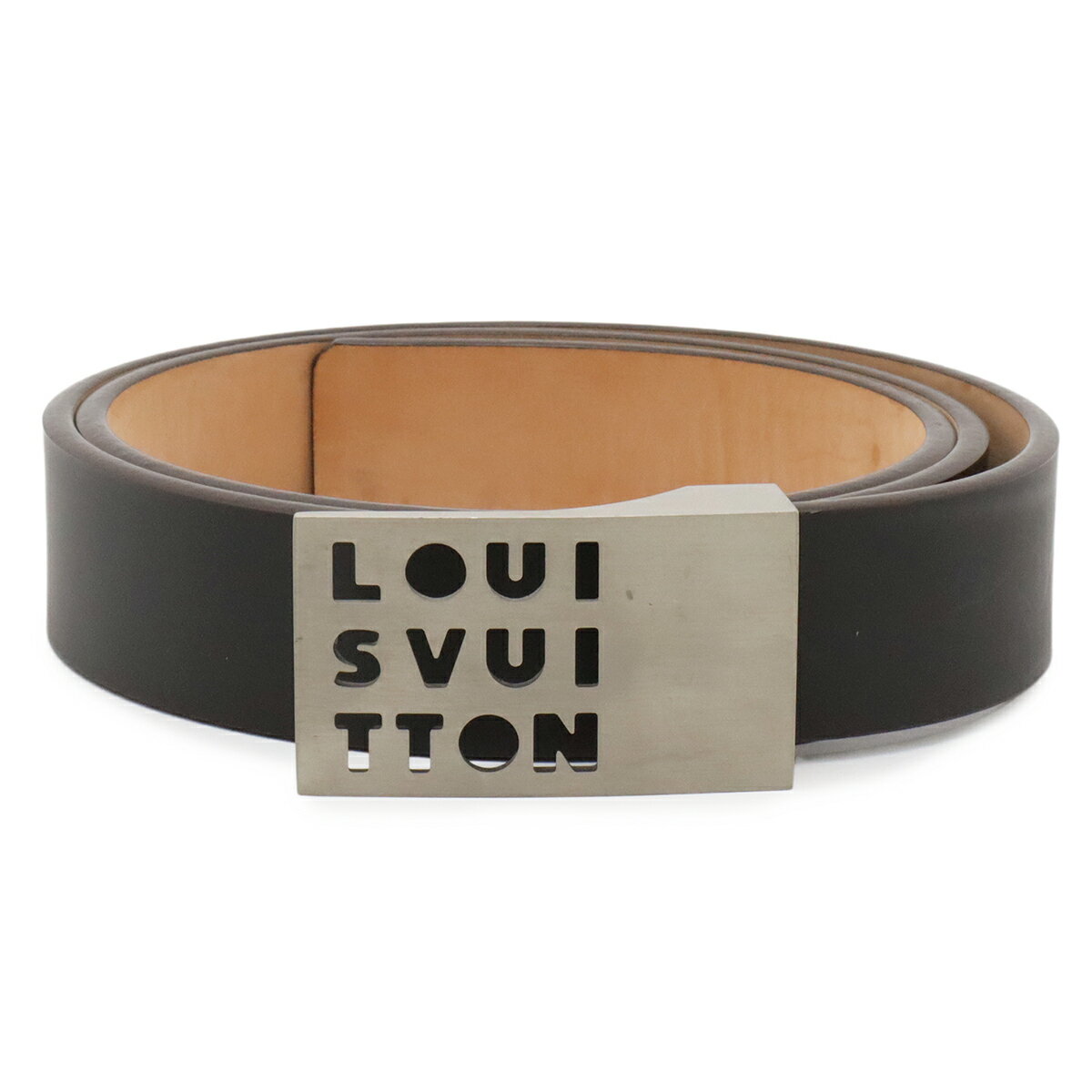 樂天商城 - LOUIS VUITTON ルイ ヴィトン サンチュール LST ロゴパンチング ベルト レザー ダークブラウン シルバー金具 #85 M6809V 【中古】
