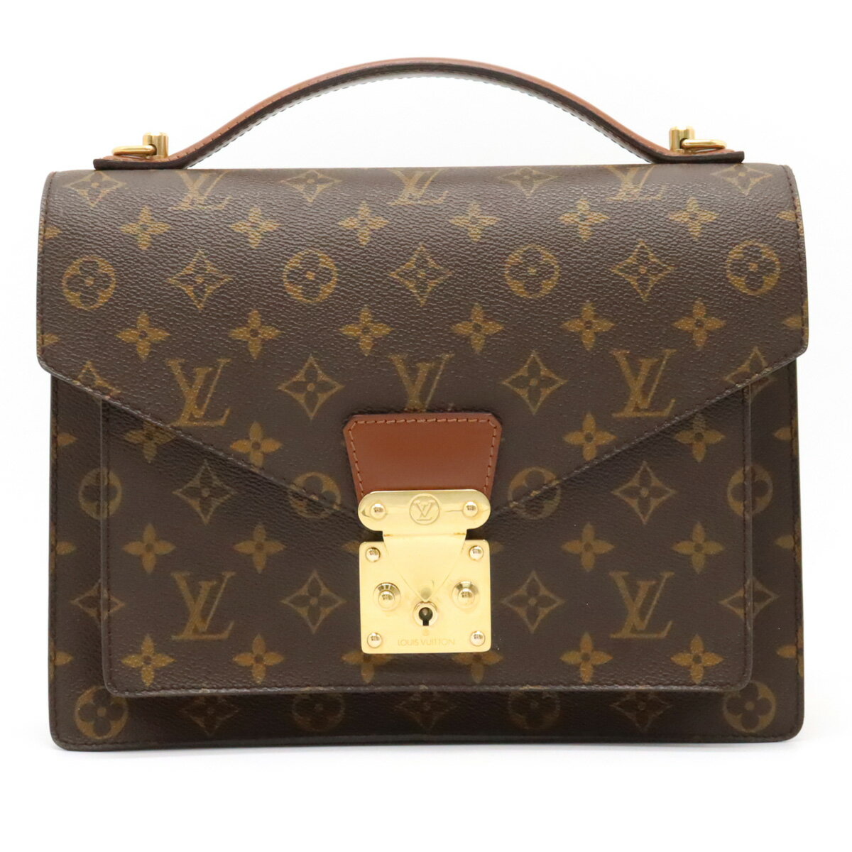 【バッグ】LOUIS VUITTON ルイ ヴィトン モノグラム モンソー28 セカンドバッグ ハンドバッグ ビジネスバッグ ショルダーストラップ 鍵欠品 M51185 【中古】