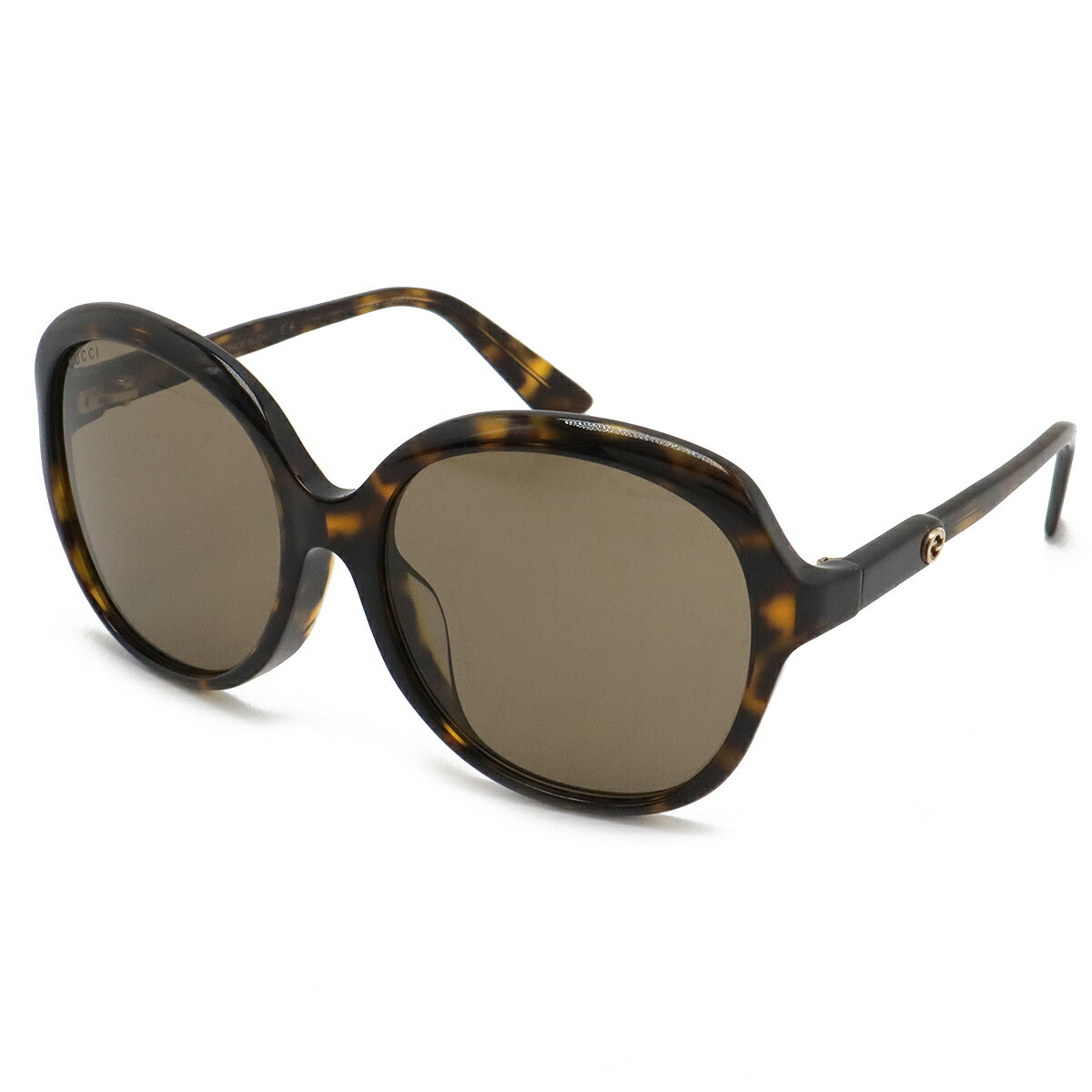 GUCCI グッチ インターロッキングG サングラス アイウェア バタフライ ブラウンレンズ ブラウン系マーブル GG0489SA 【中古】