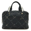 CHANEL シャネル 旧トラベルライン ハンドバッグ トートバッグ ショルダーバッグ ナイロン ブラック 黒 レッド 赤 【中古】(4)