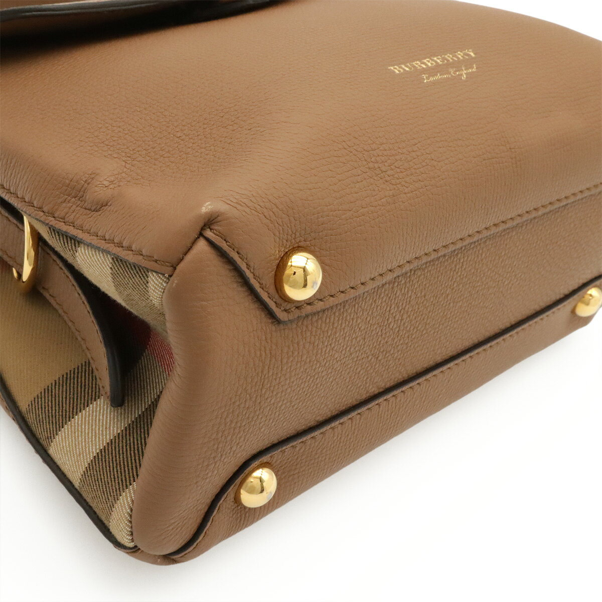 BURBERRY バーバリー キャンベリー ハウスチェック サイドチェック ハンドバッグ 2WAY ショルダーバッグ レザー ダ blumin-10355505 ブルーミン/森田質店 サンプル画像3