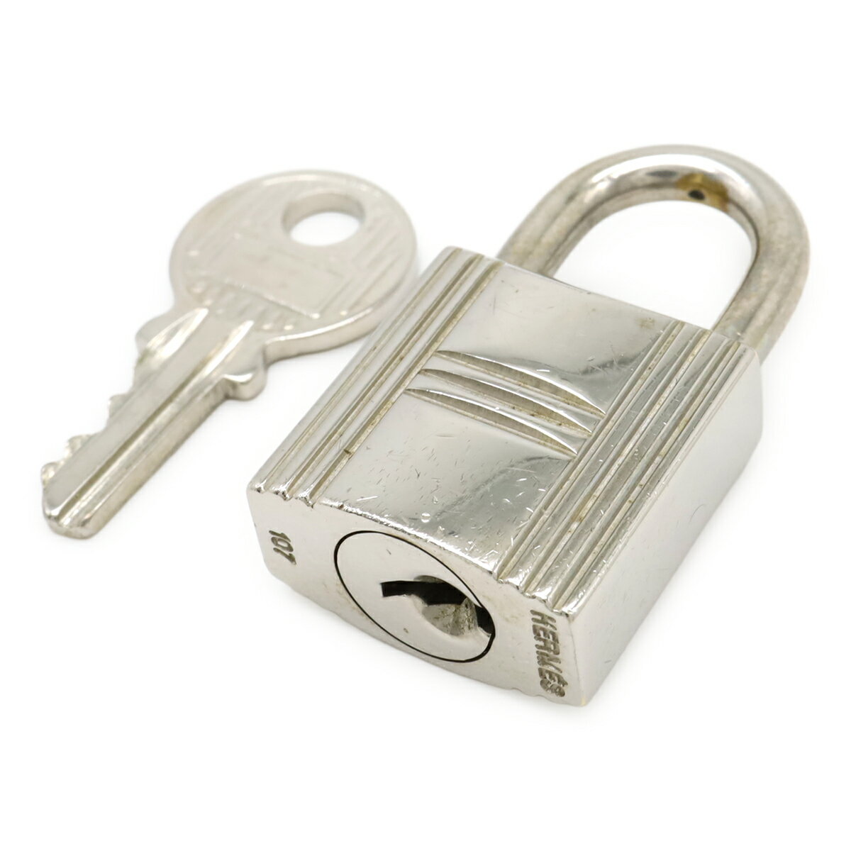 Other - HERMES エルメス カデナ パドロック 南京錠 No.107 鍵 カギ キー付き メタル シルバー 【中古】