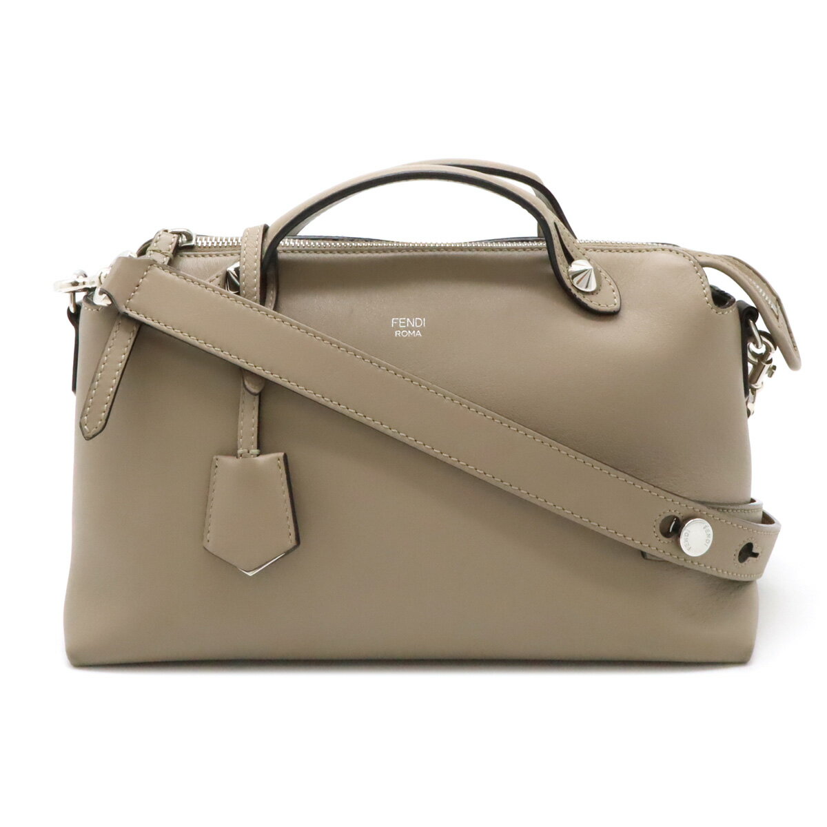 FENDI フェンディ BY THE WAY バイザウェイ ミディアム ハンドバッグ 2WAY ショルダーバッグ レザー グレージュ シルバー金具 8BL146 【中古】