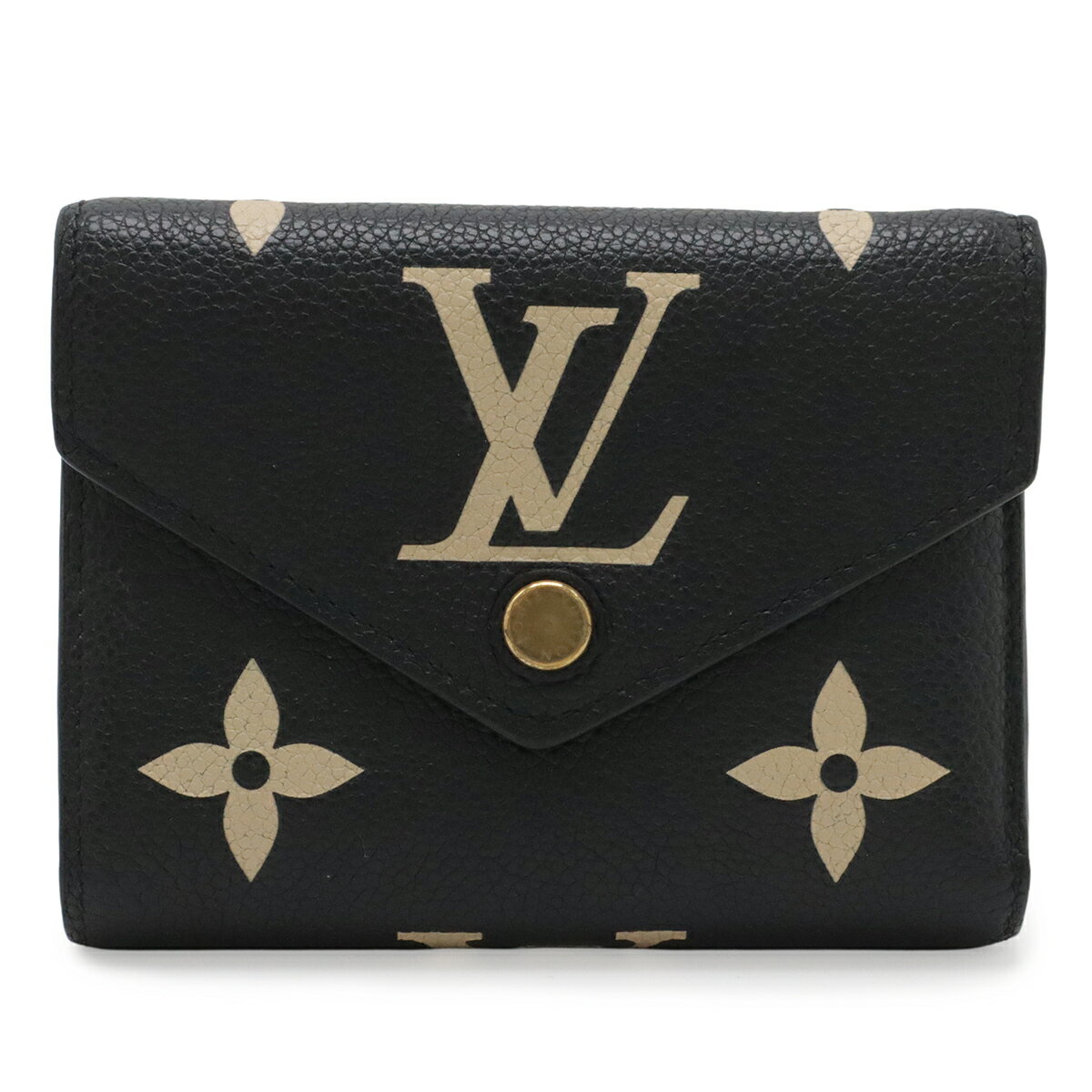 樂天商城 - LOUIS VUITTON ルイ ヴィトン モノグラムアンプラント ポルトフォイユ ヴィクトリーヌ 3つ折財布 三つ折り バイカラー ブラック ベージュ M80968 【中古】