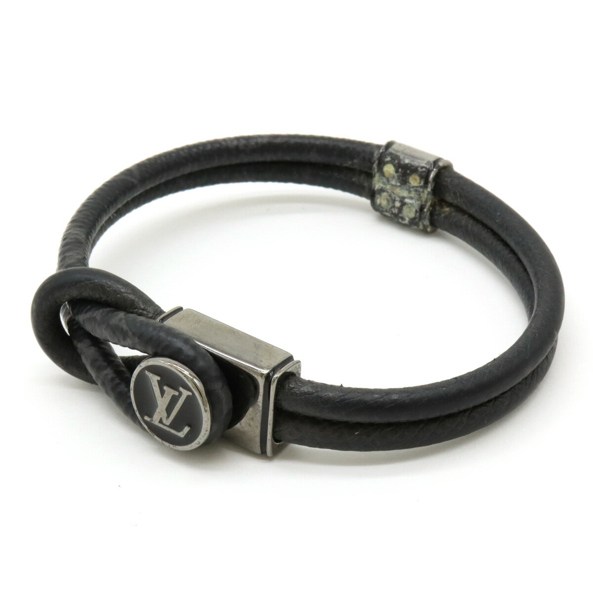 LOUIS VUITTON ルイ ヴィトン モノグラムエクリプス ブレスレット ループイット ブラック 黒 シルバー金具 M6780 【中古】