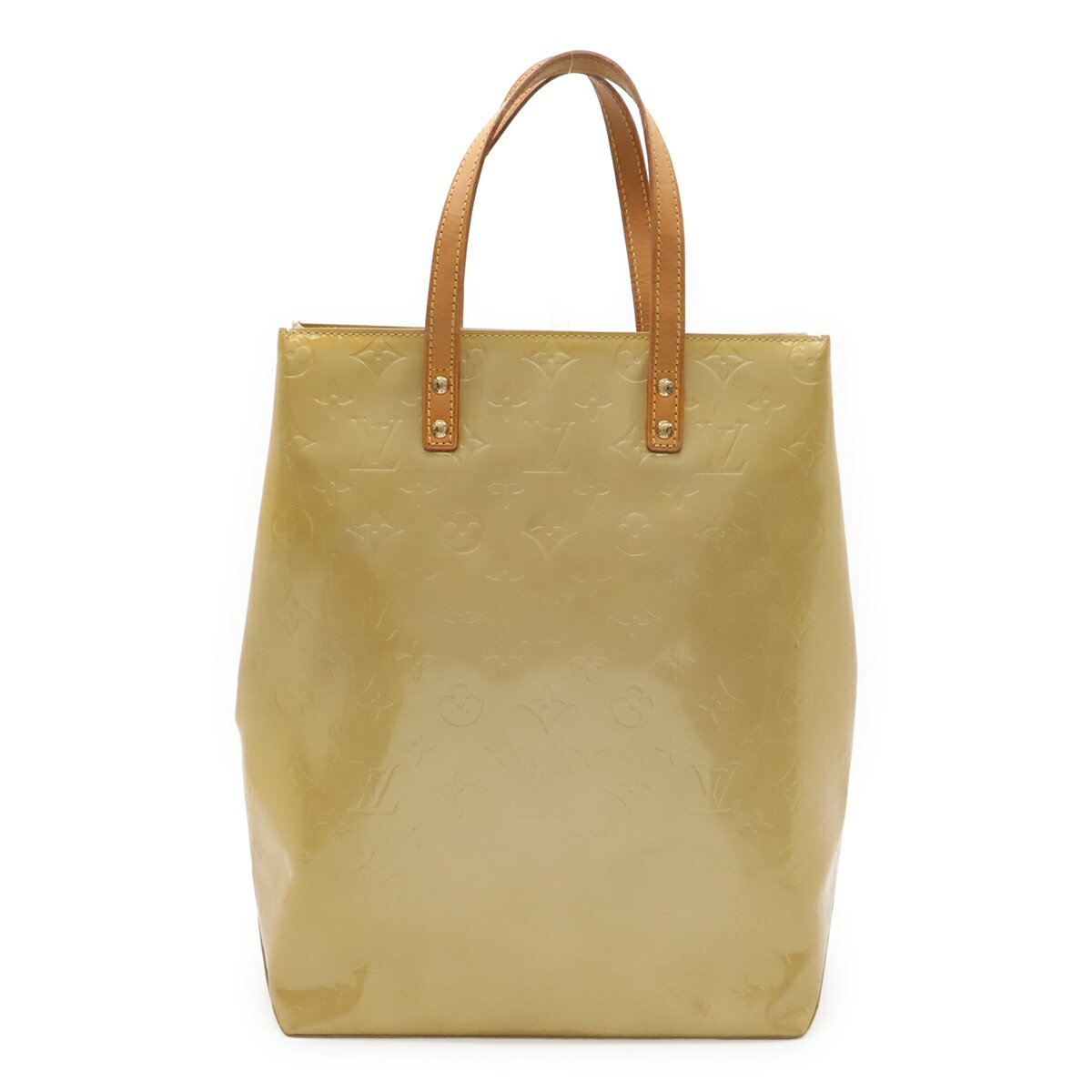 LOUIS VUITTON ルイ ヴィトン モノグラムヴェルニ リードMM トートバッグ ハンドバッグ レザー エナメルカーフ ベージュ M91141 【中古】