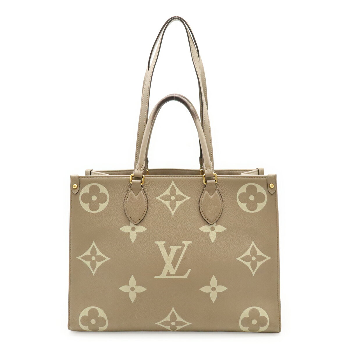 LOUIS VUITTON ルイ ヴィトン モノグラムアンプラント オンザゴーMM トートバッグ ハンドバッグ 2WAY ショルダー ベージュ クリーム M45494 【中古】