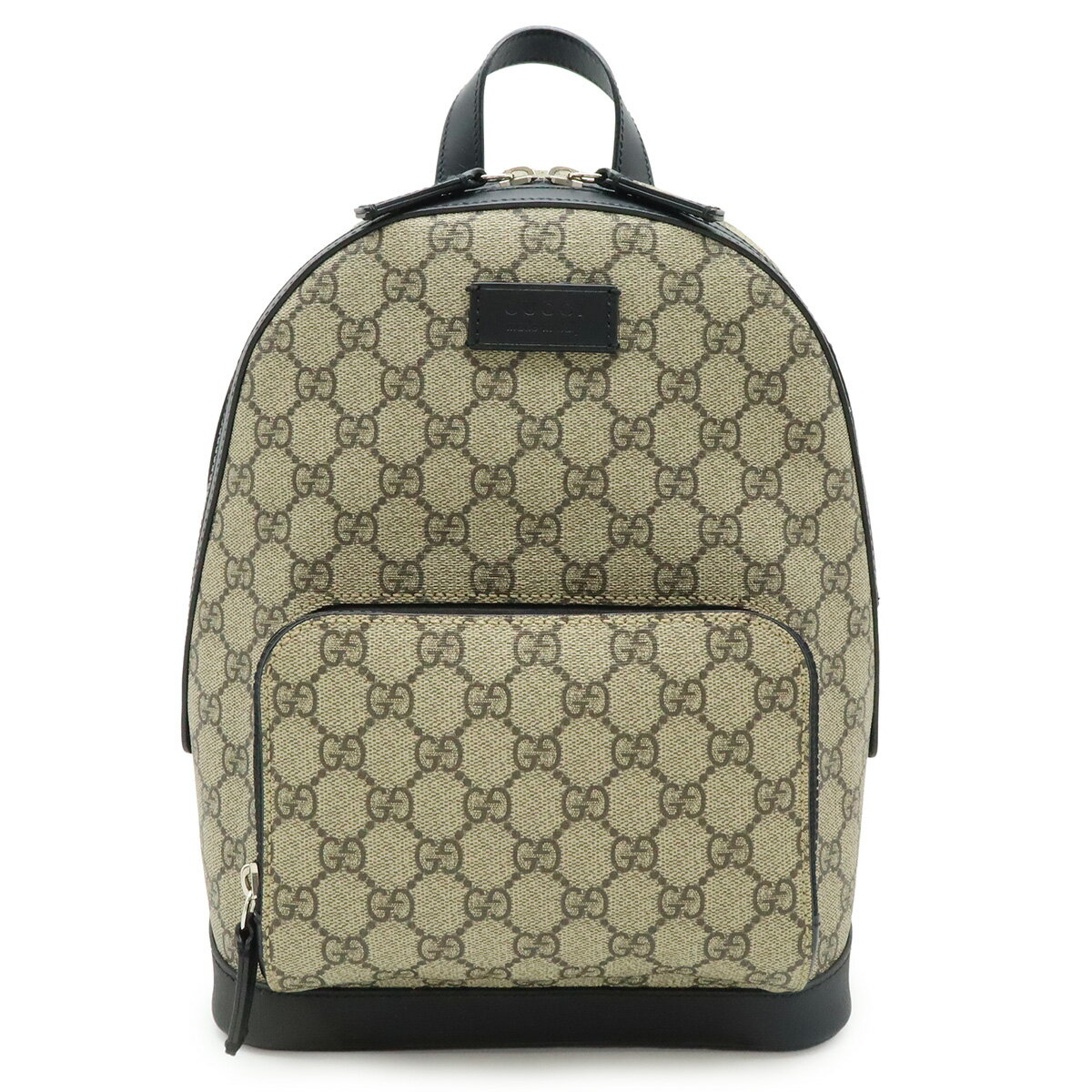 GUCCI グッチ GGスプリーム スモール バックパック リュックサック デイパック PVC レザー ベージュ ブラック 黒 429020 【中古】