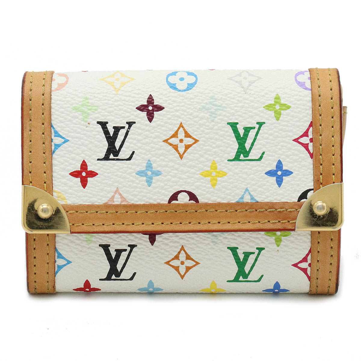 【財布】LOUIS VUITTON ルイ ヴィトン モノグラムマルチカラー ポルトモネ プラ コインケース 小銭入れ コインパース ブロン 白 ホワイト M92657 【中古】