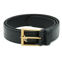 【アパレル】GUCCI グッチ BEE ビー 蜂 スター 星 プリント ベルト レザー ブラック 黒 35MM #95 ゴールド金具 495125 【中古】