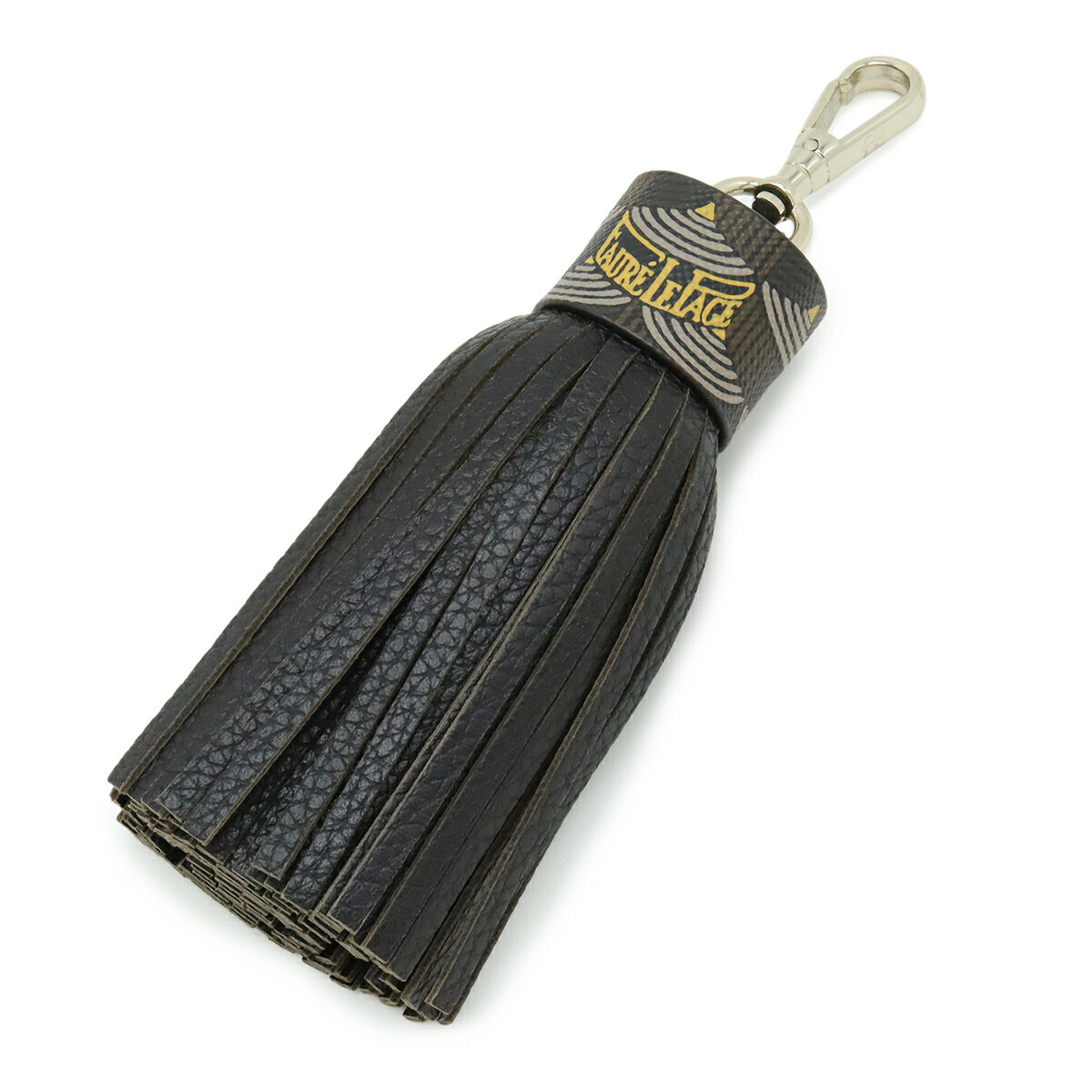 FAURE LE PAGE フォレ ル パージュ タッセルチャーム フリンジ バッグチャーム キーリング キーホルダー レザー ダークブラウン シルバー金具 【中古】