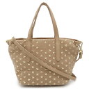 JIMMY CHOO ジミー チュウ ミニサラ ジミーチュウ ハンドバッグ ミニバッグ 2WAY ショルダーバッグ 斜め掛け スタースタッズ レザー ピンクベージュ 【中古】(4)