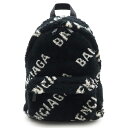 BALENCIAGA バレンシアガ エブリデイ バックパック リュックサック デイパック フェイクファー レザー ブラック 黒 ホワイト 白 552379 【中...