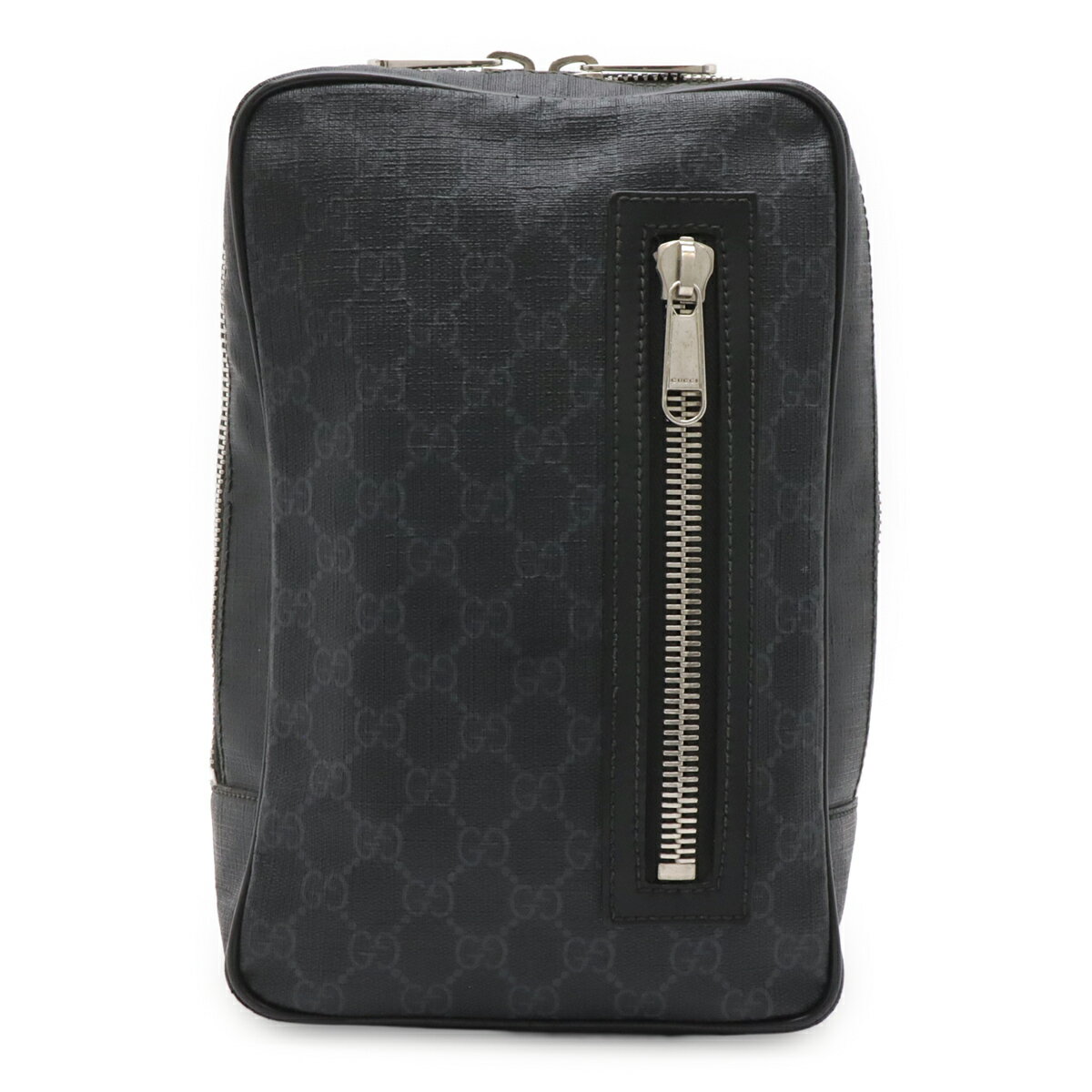 Rakuten - GUCCI グッチ GGスプリーム ウェブストライプ ボディバッグ スリングバッグ ショルダーバッグ PVC レザー ブラック 黒 グレー シルバー金具 478325 【中古】