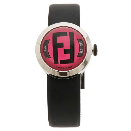 FENDI フェンディ ブースラ ピンク文字盤 SS ラバー レディース QZ クォーツ 腕時計 8010L 【中古】 FENDI フェンディ ブースラ ピンク文字盤 SS ラバー レディース QZ クォーツ 腕時計 8010L 【中古】