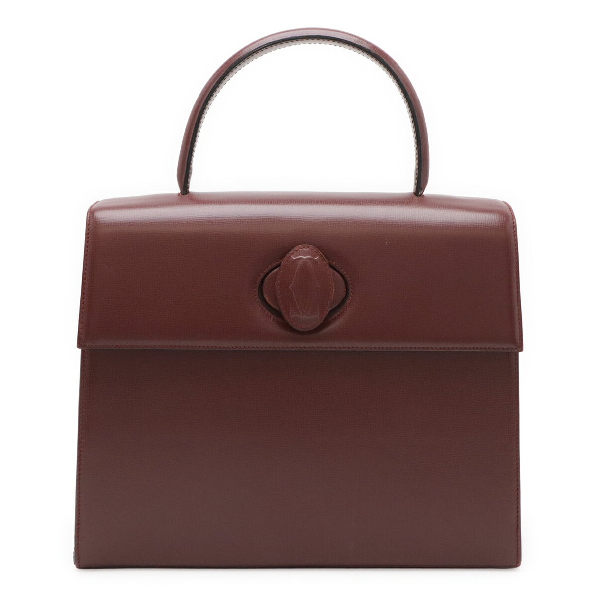 乐天商城 - Cartier カルティエ マストライン フラップバッグ ハンドバッグ カーフレザー ボルドー ゴールド金具 L1000169 【中古】
