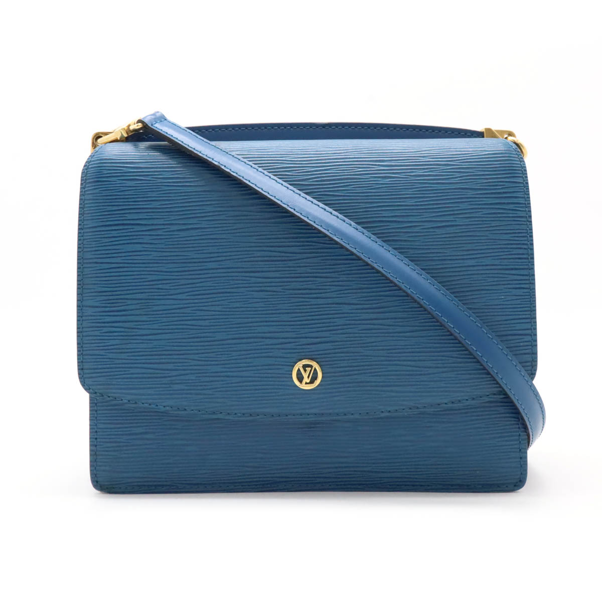 LOUIS VUITTON ルイ ヴィトン エピ グルネル ショルダーバッグ 2WAY クラッチバッグ 斜め掛け レザー トレドブルー 青 ゴールド金具 M52365 【中古】
