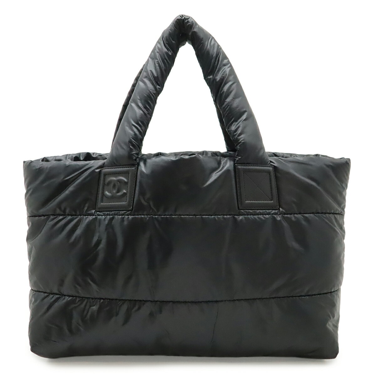 CHANEL - CHANEL シャネル コココクーン トートGM トートバッグ ショルダーバッグ ココマーク ナイロン レザー ブラック 黒 ボルドー A47107 【中古】