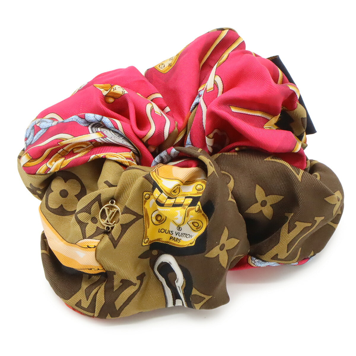 LOUIS VUITTON ルイ ヴィトン シュシュ トロ シュー ヘアアクセサリー ヘアゴム シルク100% ブラウン ..