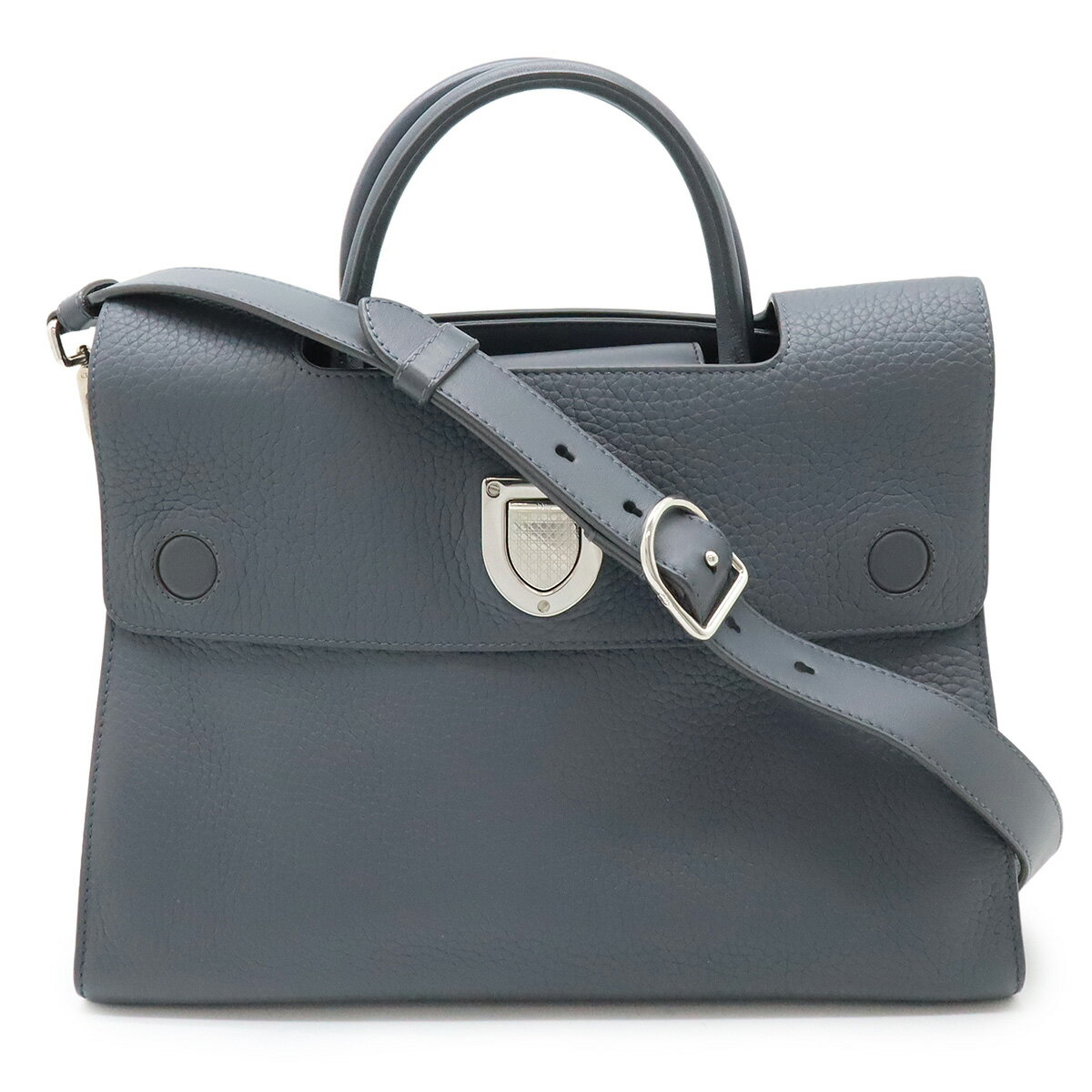 Christian Dior クリスチャン ディオール ディオールエヴァー ハンドバッグ トートバッグ 2WAY ショルダーバッグ レザー グレー シルバー金具 【中古】