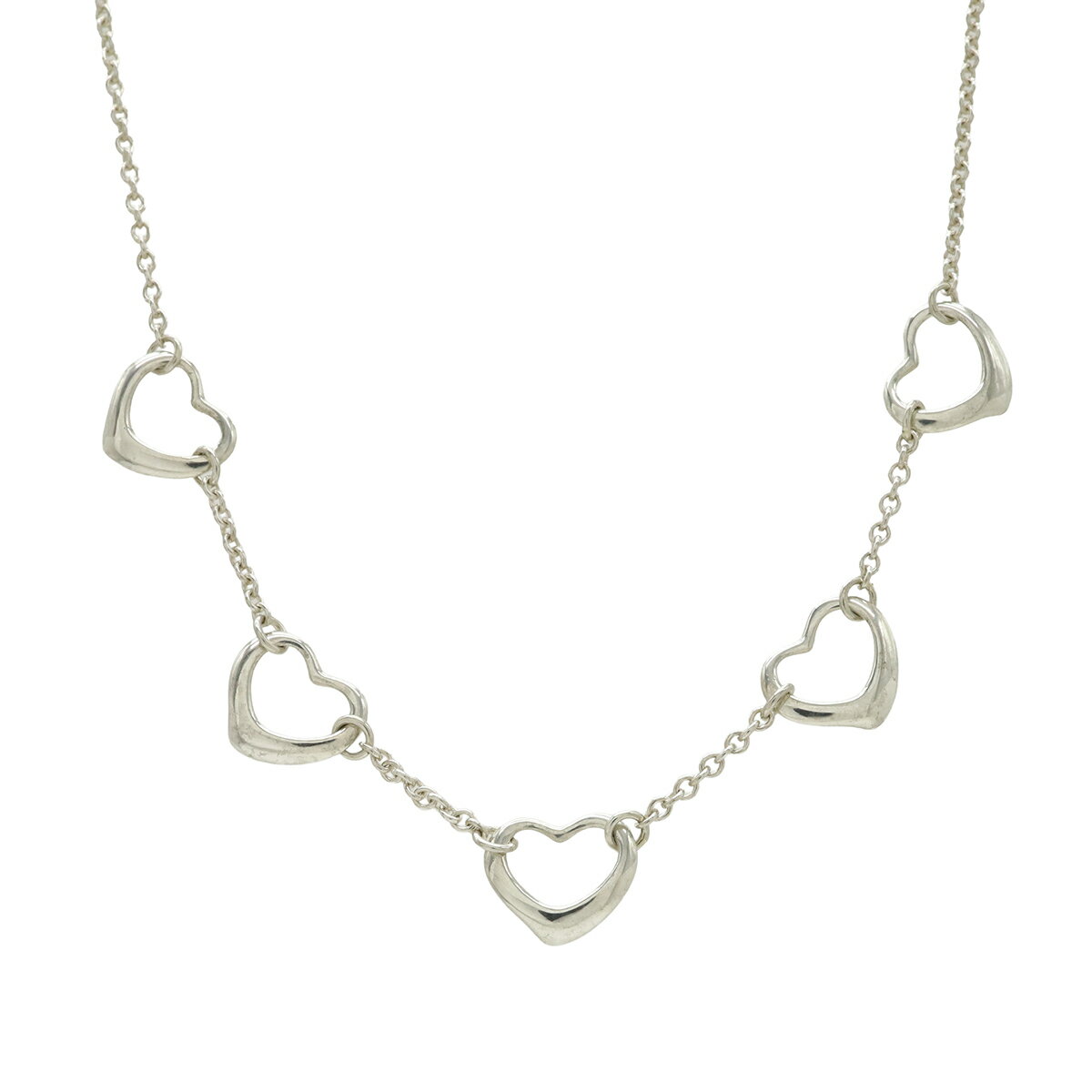 Rakuten - TIFFANY&Co. ティファニー エルサ ペレッティ オープンハート ペンダント ネックレス 5モチーフ 5P SV925 Ag925 シルバー 【中古】