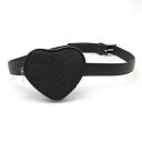 SAINT LAURENT PARIS サン ローラン パリ YSL イブサンローラン ハート ウエストポーチ ベルトバッグ ボディバッグ レザー ブラック 黒...