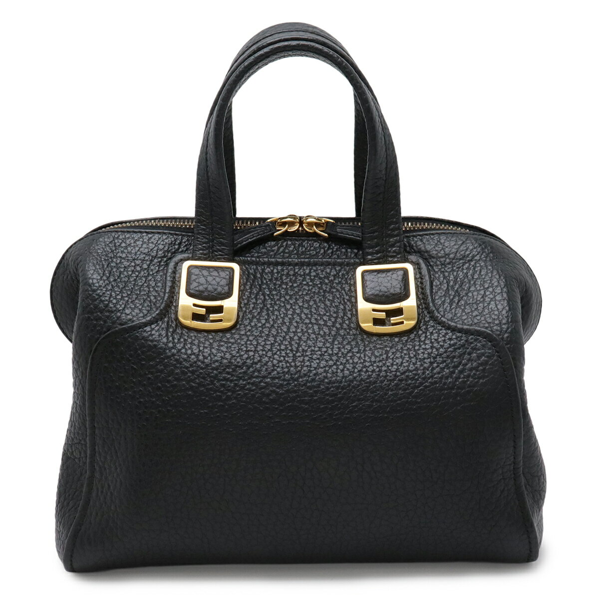 FENDI - FENDI フェンディ カメレオン ハンドバッグ トートバッグ レザー ブラック 黒 ゴールド金具 8BL114 ショルダーストラップ欠品 【中古】