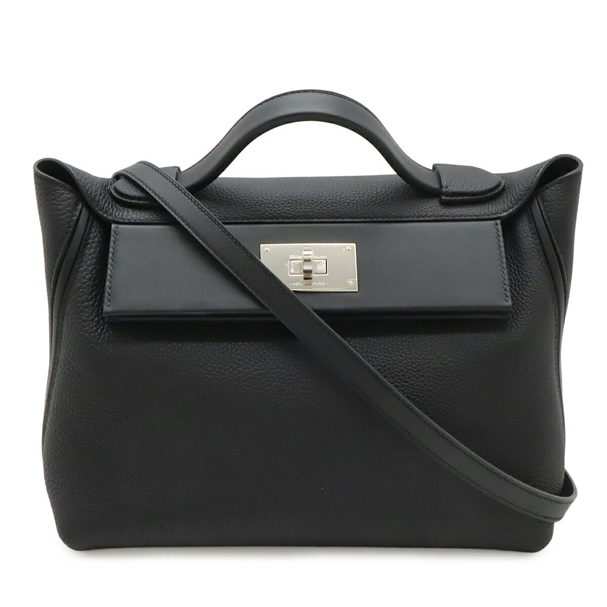 HERMES エルメス 24/24 29 ヴァンキャトル ハンドバッグ 2WAY ショルダーバッグ 肩掛け トゴ レザー ブラック 黒 シルバー金具 Z刻印 【中古】