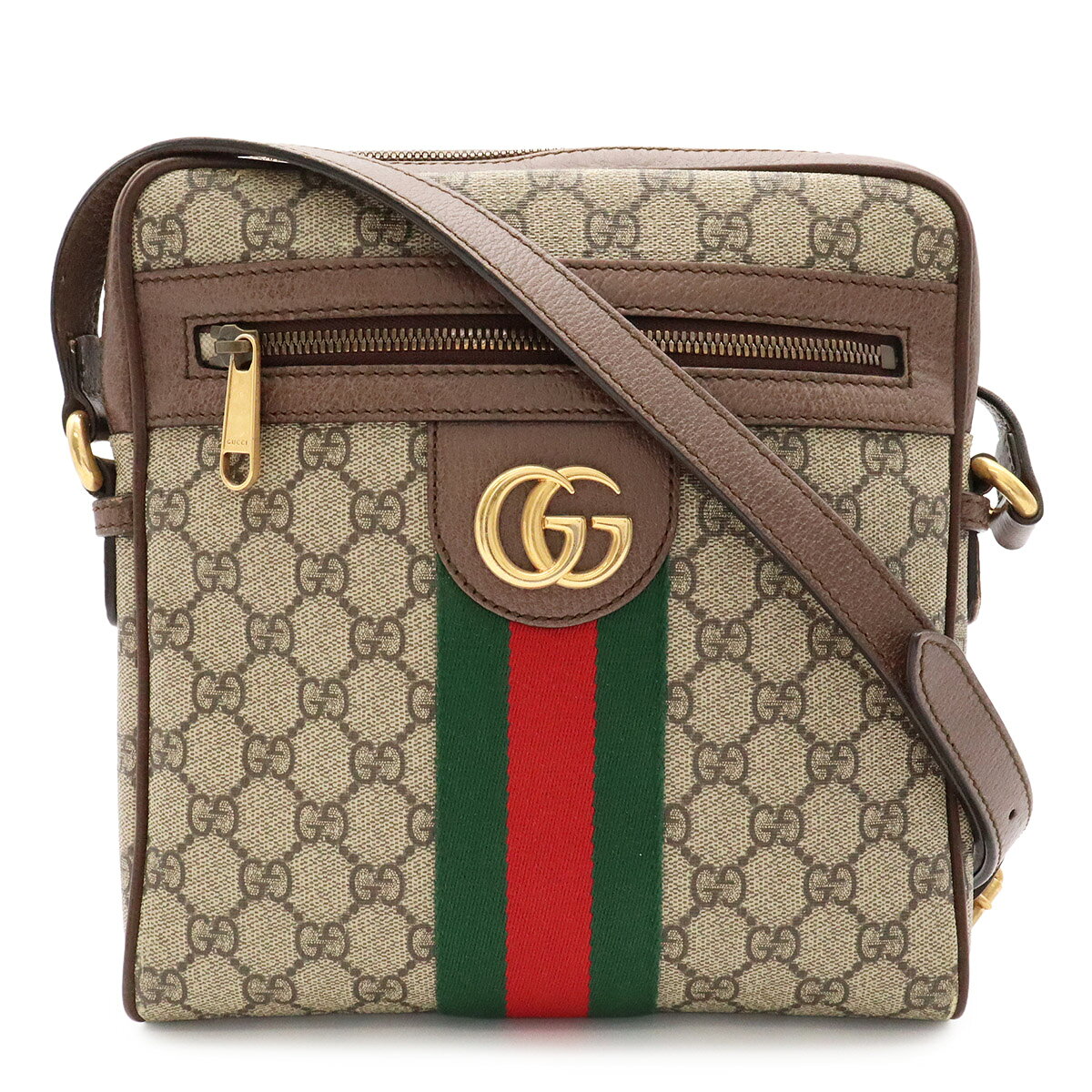 GUCCI グッチ オフィディア GGスモール メッセンジャーバッグ GGスプリーム シェリーライン PVC レザー ベージュ モカブラウン 547926 【中古】