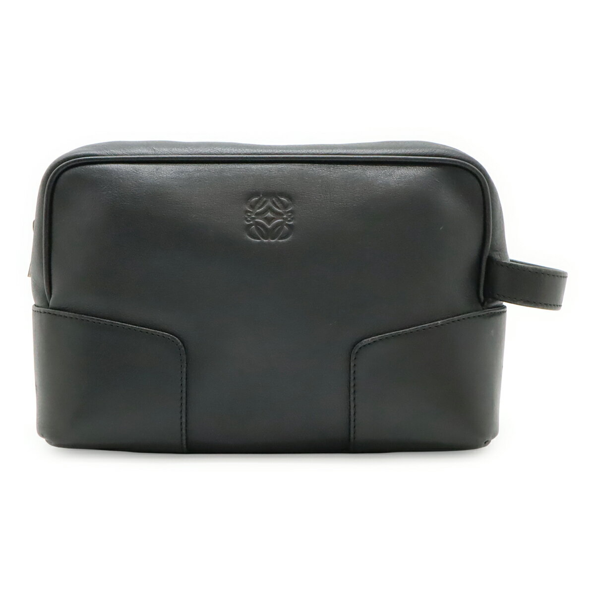 Rakuten - LOEWE ロエベ アナグラム セカンドバッグ クラッチバッグ ハンドバッグ レザー ブラック 黒 シルバー金具 【中古】