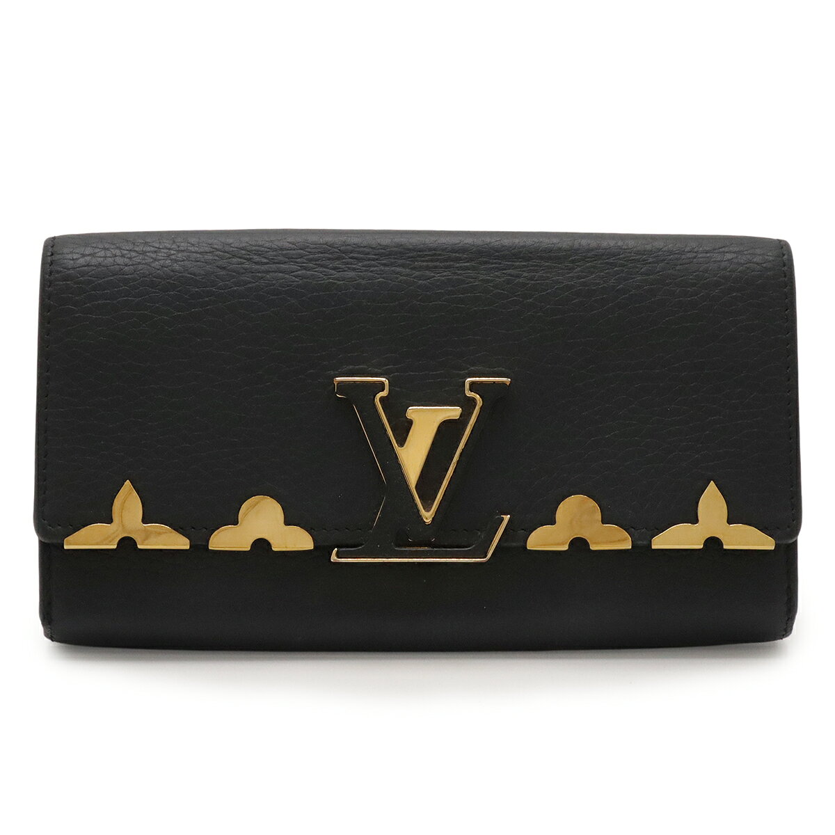 LOUIS VUITTON ルイ ヴィトン ポルトフォイユ カプシーヌ 2つ折り長財布 二つ折り長財布 トリヨンレザー ノワール 黒 ブラック ゴールド金具 M64551 【中古】
