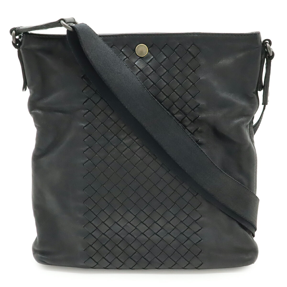 Other - BOTTEGA VENETA ボッテガ ヴェネタ ボッテガベネタ イントレチャート ショルダーバッグ 斜め掛け レザー ブラック 黒 【中古】