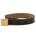 LOUIS VUITTON ルイ ヴィトン モノグラム サンチュール キャレ ベルト メンズ 紳士用 ゴールド金具 #85 M6800V 【中古】