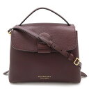 BURBERRY バーバリー ノバチェック ハンドバッグ 2WAY ショルダーバッグ フラップ キャンバス レザー ボルドー ゴールド金具 【中古】