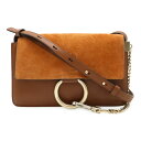 Chloe クロエ FAYE フェイ ショルダーバッグ ポシェット 斜め掛け レザー スエード ブラウン 茶 ゴールド金具 CHC15US127H20 【中古】