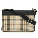 BURBERRY バーバリー ノバチェック チェック柄 ショルダーバッグ セミショルダー ワンショルダー キャンバス レザー ベージュ ブラック 黒 【中古】