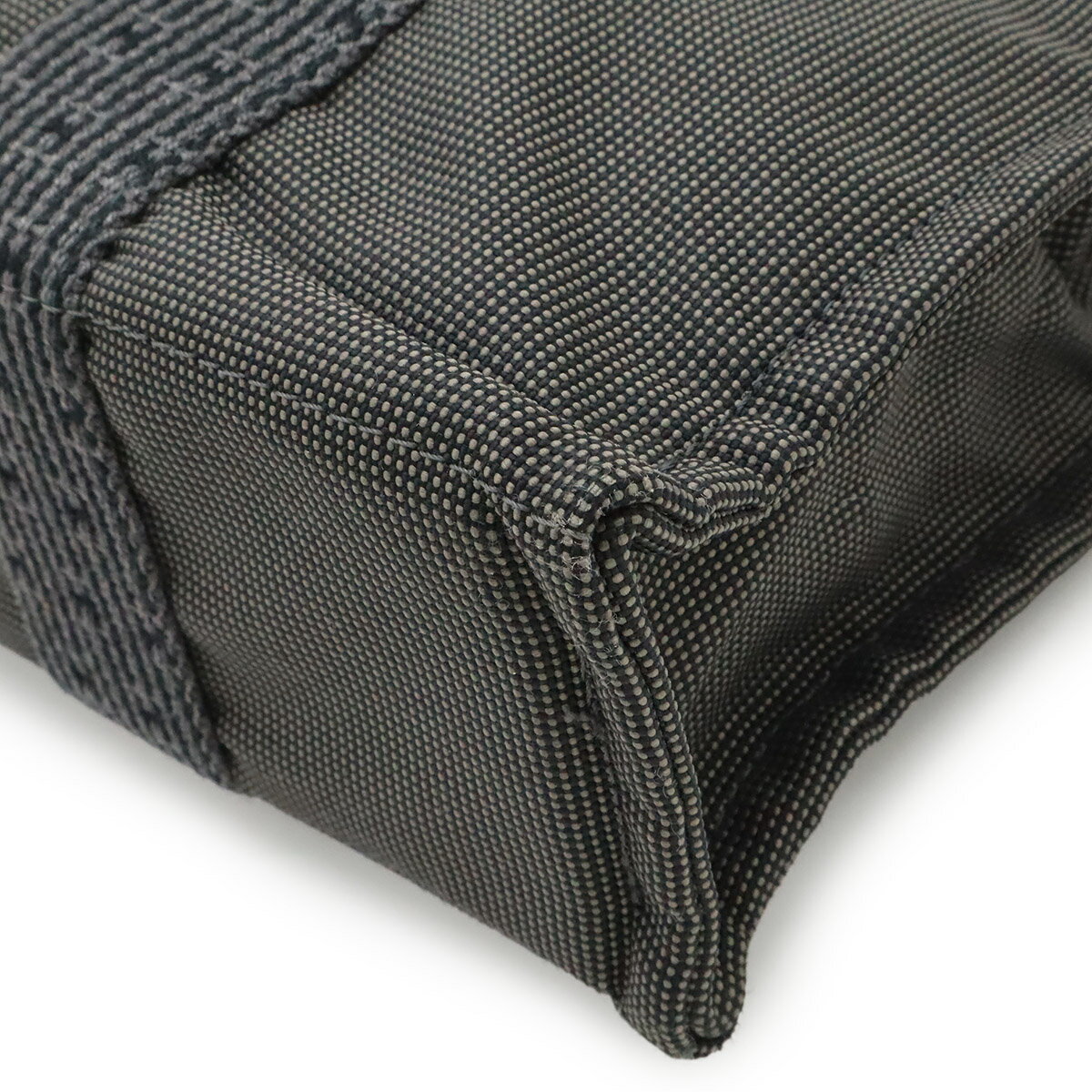 HERMES エルメス エールライン トートPM トートバッグ ハンドバッグ ミニトート キャンバス グレー ブラック 黒 シルバー金具 【中古】