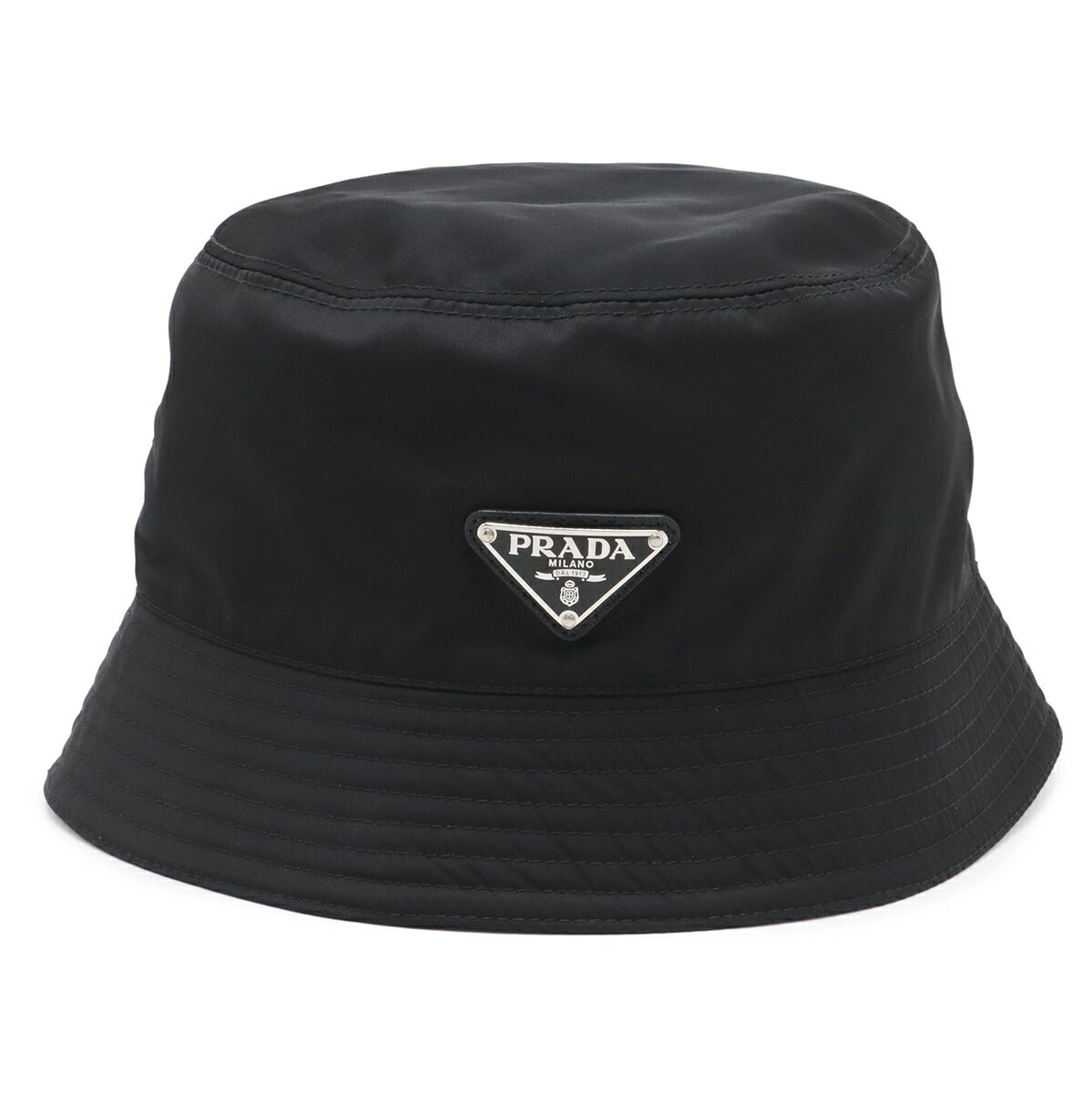 樂天商城 - PRADA プラダ トライアングルロゴ バケットハット 帽子 ナイロン NERO 黒 ブラック #XL XLサイズ 58cm 2HC137 【中古】