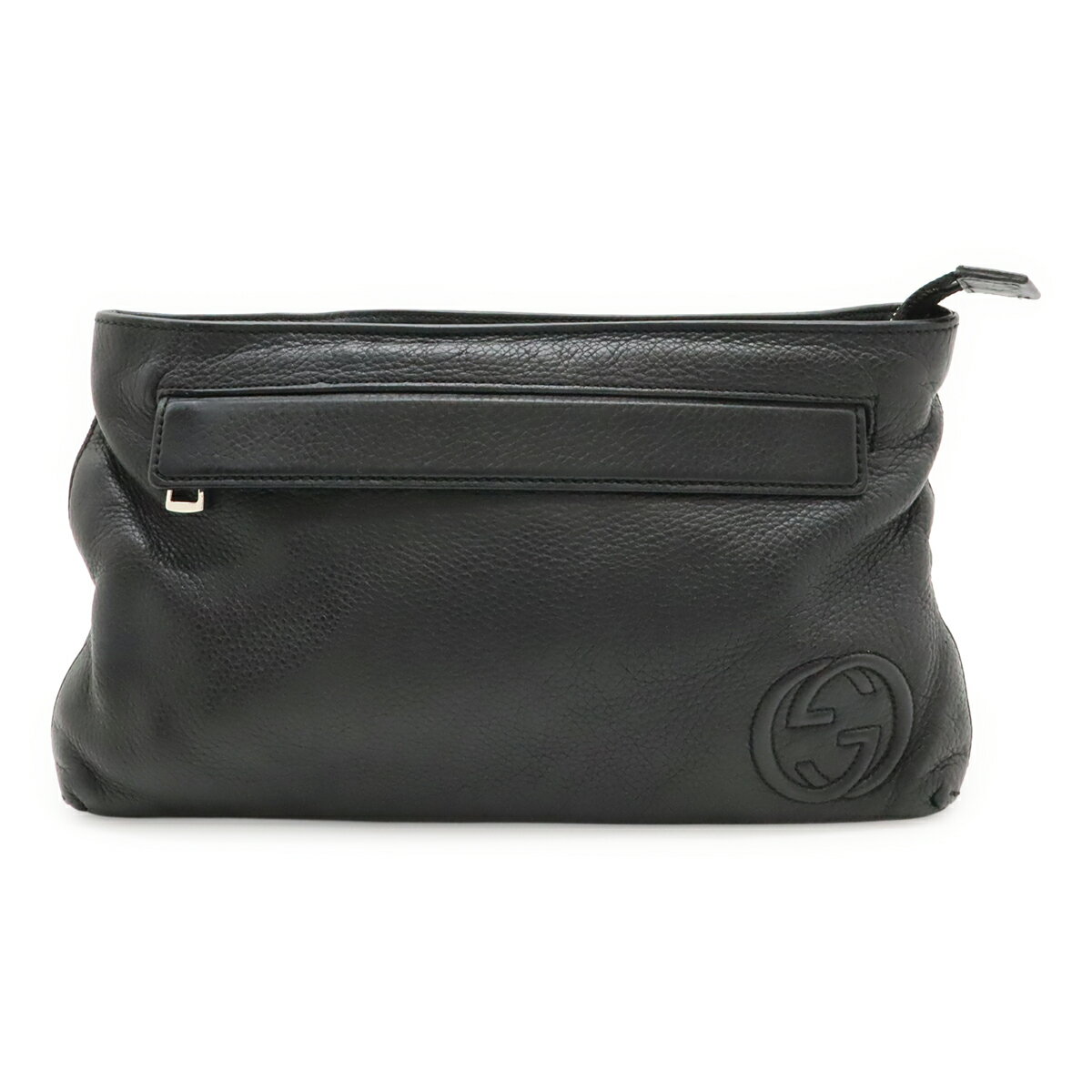 GUCCI グッチ ソーホー インターロッキングG ロゴ ボディバッグ ウエストバッグ ショルダーバッグ レザー ブラック 黒 シルバー金具 322827 【中古】