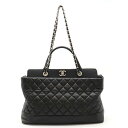CHANEL シャネル ココマーク マトラッセ ポートベロー トートバッグ 2WAY ショルダーバッグ チェーンショルダー レザー ブラック 黒 【中古】